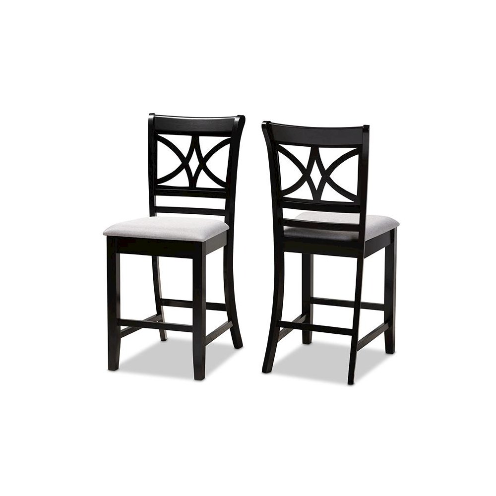 Espresso Brown Finished Wood 2-Piece Counter Height Pub Chair Set. Picture 1