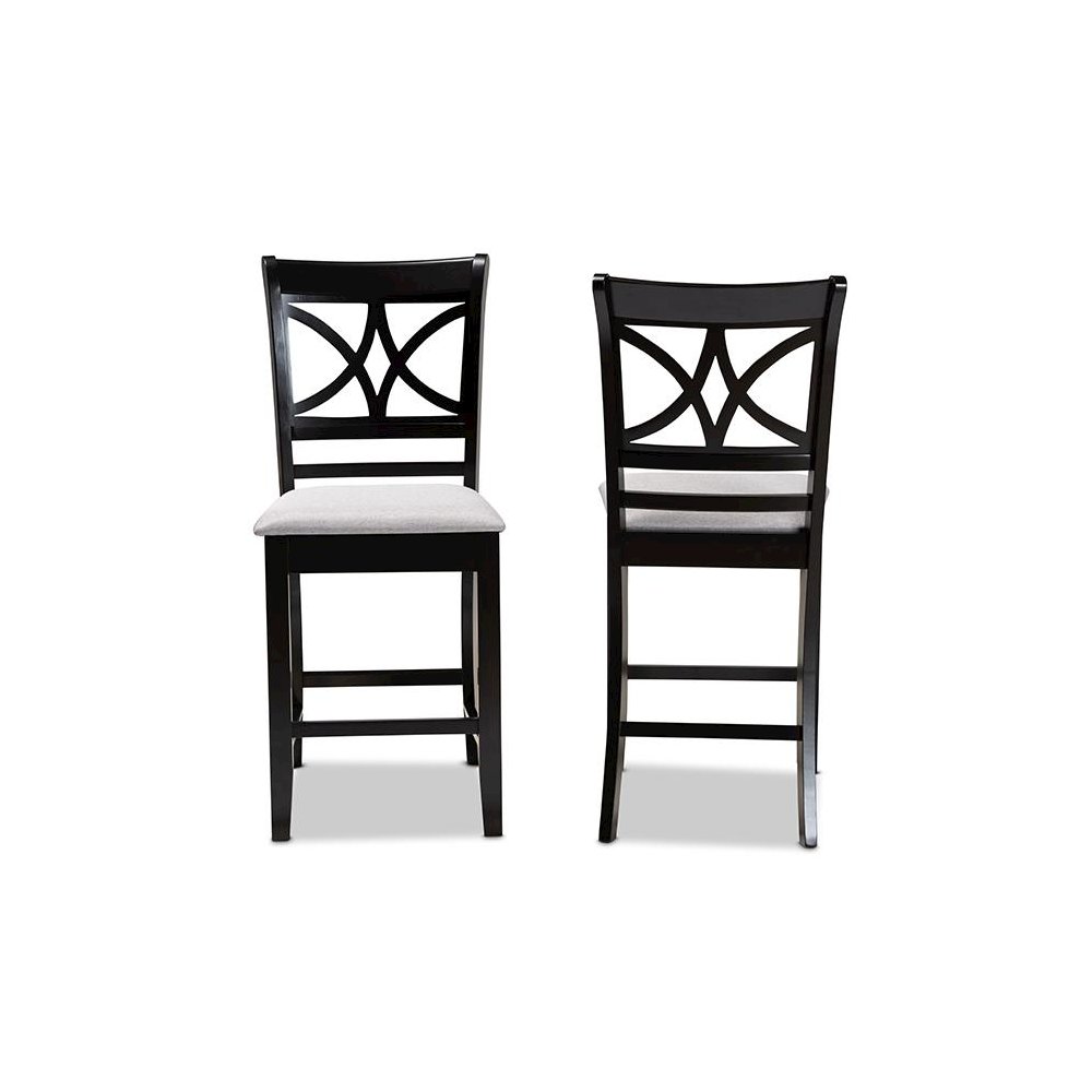 Espresso Brown Finished Wood 2-Piece Counter Height Pub Chair Set. Picture 2