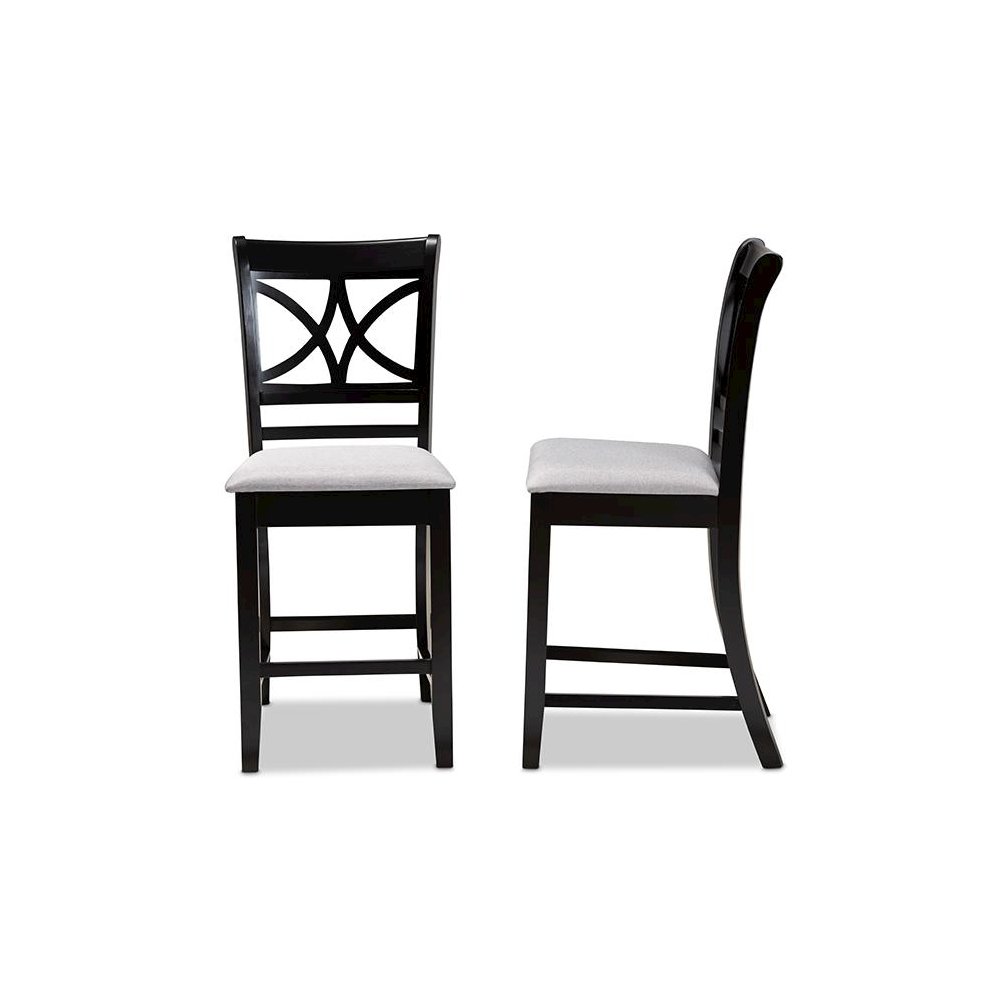 Espresso Brown Finished Wood 2-Piece Counter Height Pub Chair Set. Picture 3