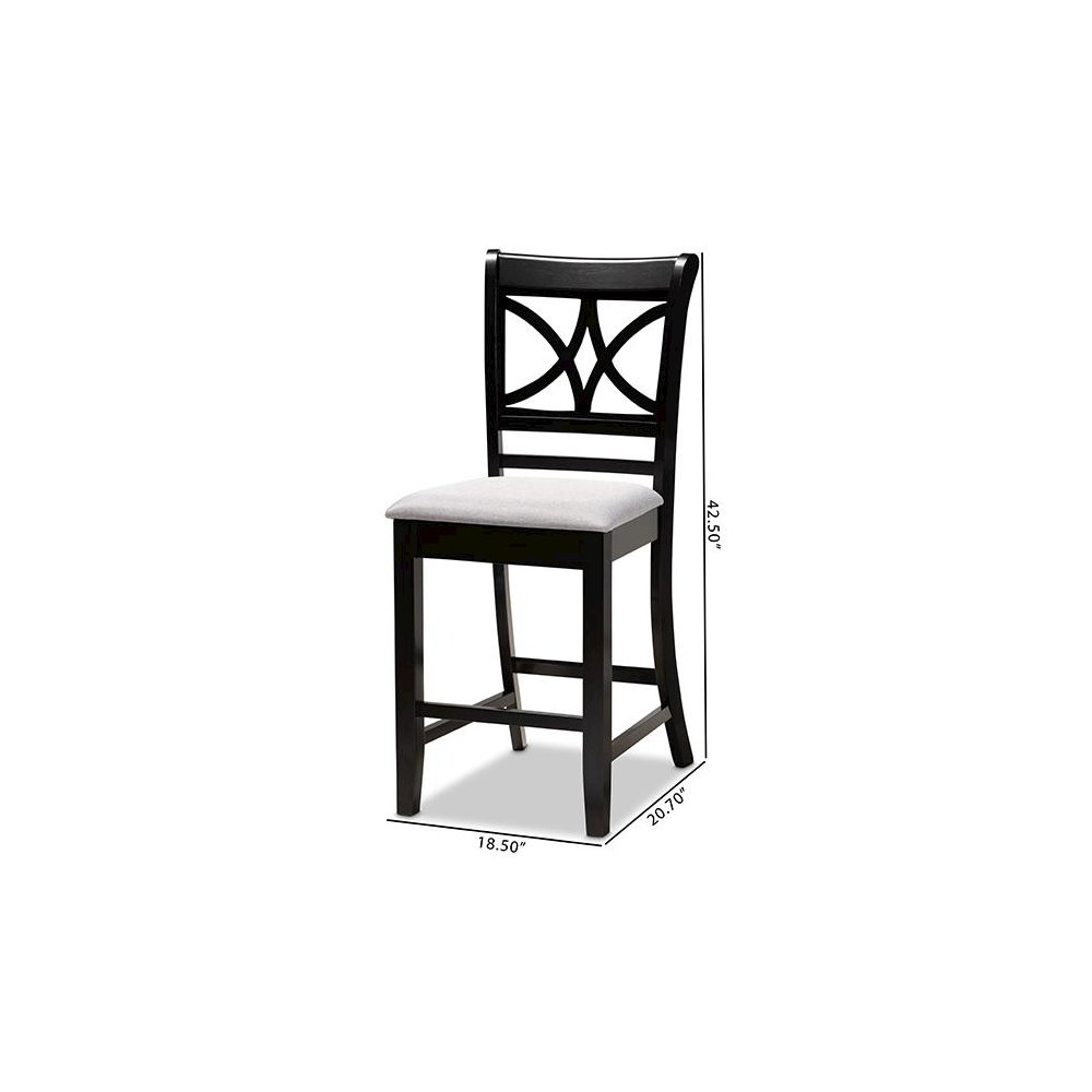 Espresso Brown Finished Wood 2-Piece Counter Height Pub Chair Set. Picture 8