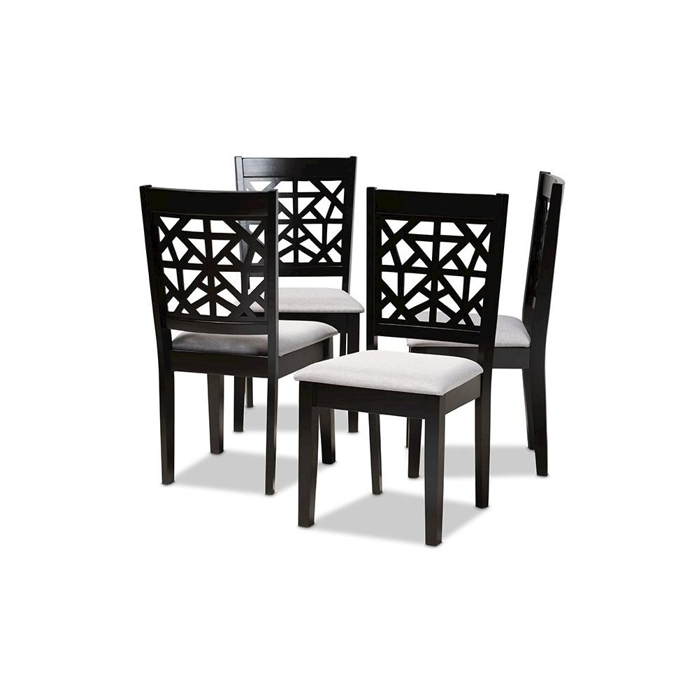 Espresso Brown Finished Wood 4-Piece Dining Chair Set. Picture 1