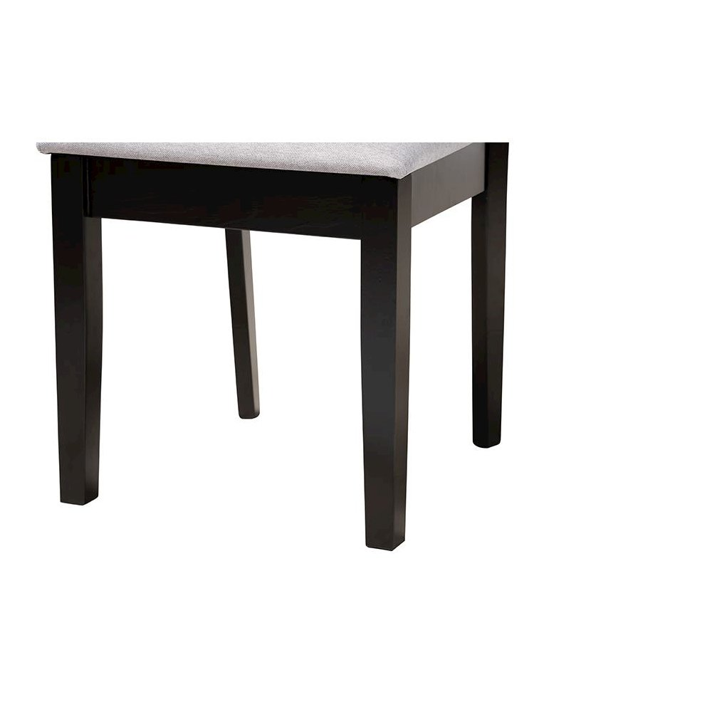 Karel Modern Grey Fabric and Espresso Brown Finished Wood 5-Piece Dining Set. Picture 6