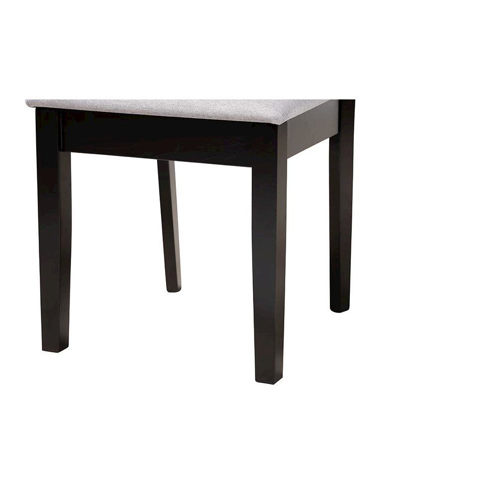 Lena Modern Grey Fabric and Dark Brown Finished Wood 5-Piece Dining Set. Picture 6