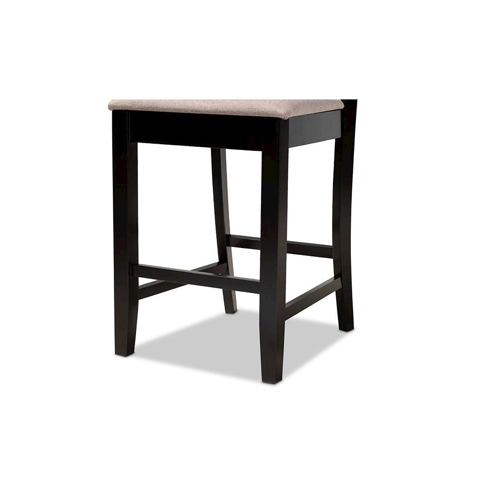 Espresso Brown Finished Wood 2-Piece Counter Height Pub Chair Set. Picture 5