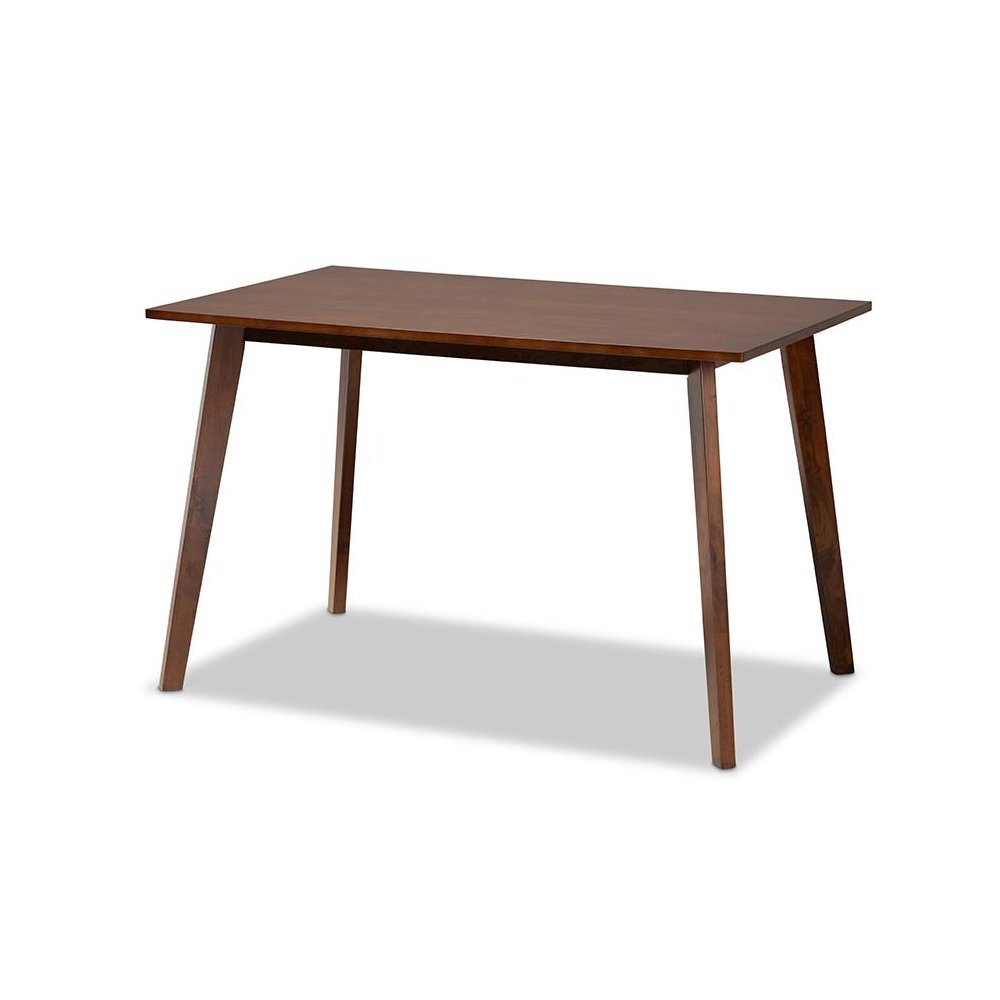 Transitional Walnut Brown Finished Rectangular Wood Dining Table. Picture 1