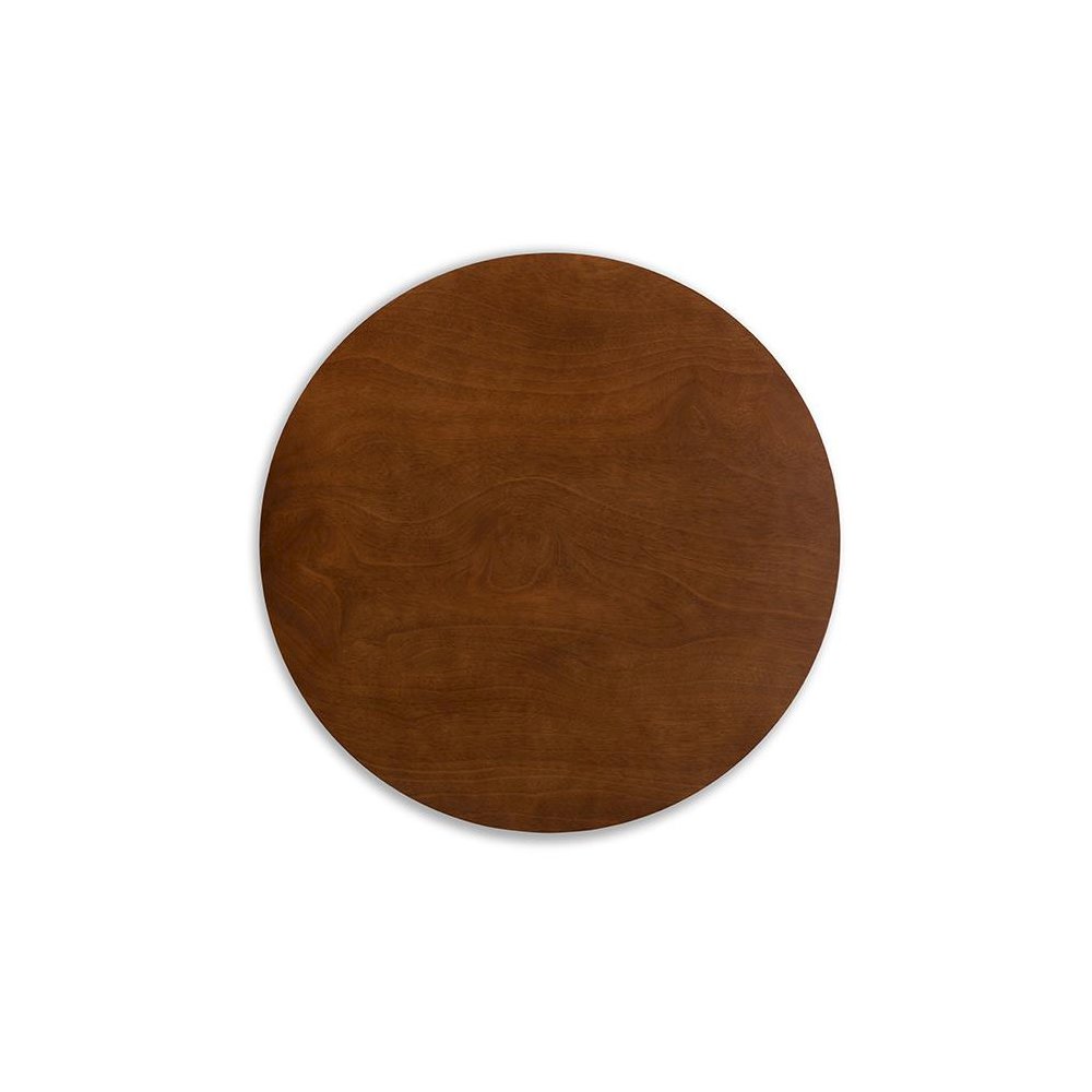 Transitional Walnut Brown Finished Round Wood Dining Table. Picture 2