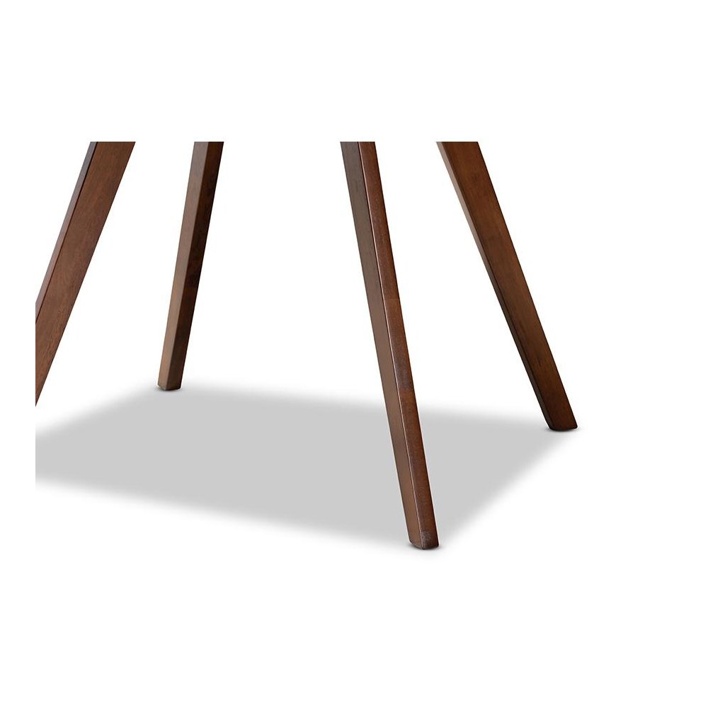 Transitional Walnut Brown Finished Round Wood Dining Table. Picture 3