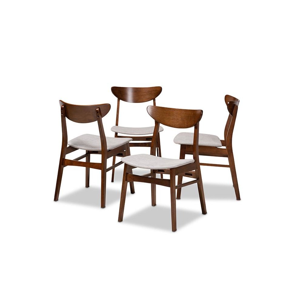 Walnut Brown Finished Wood 4-Piece Dining Chair Set. Picture 1