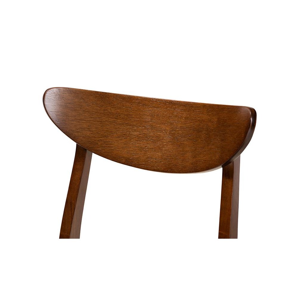 Walnut Brown Finished Wood 4-Piece Dining Chair Set. Picture 3