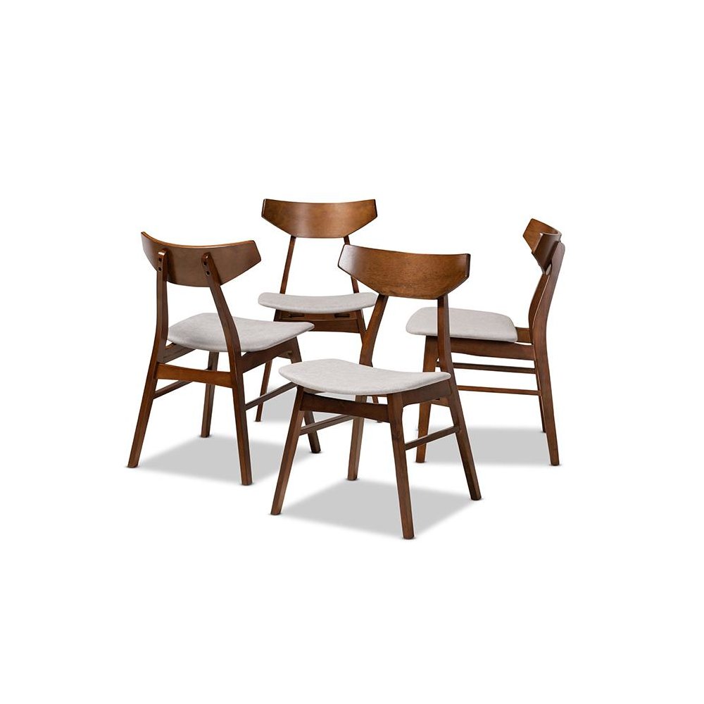 Walnut Brown Finished Wood 4-Piece Dining Chair Set. Picture 1