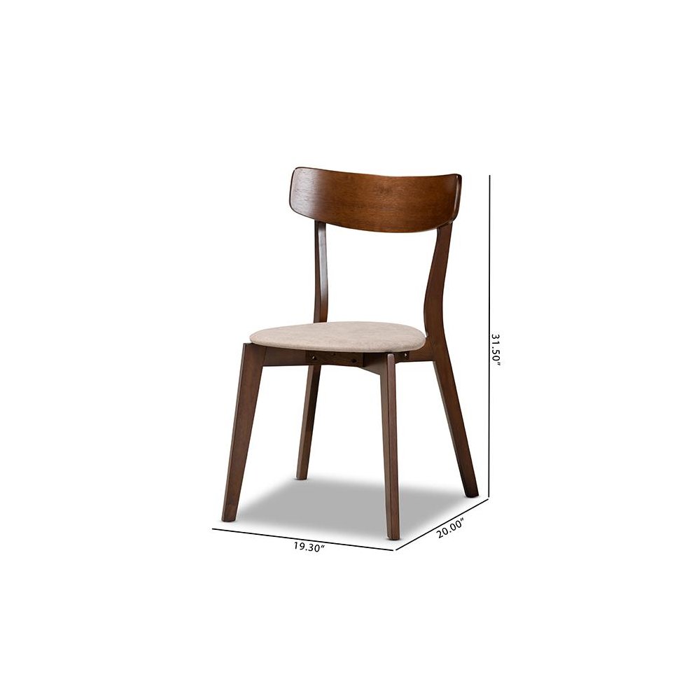 Walnut Brown Finished Wood 4-Piece Dining Chair Set. Picture 6
