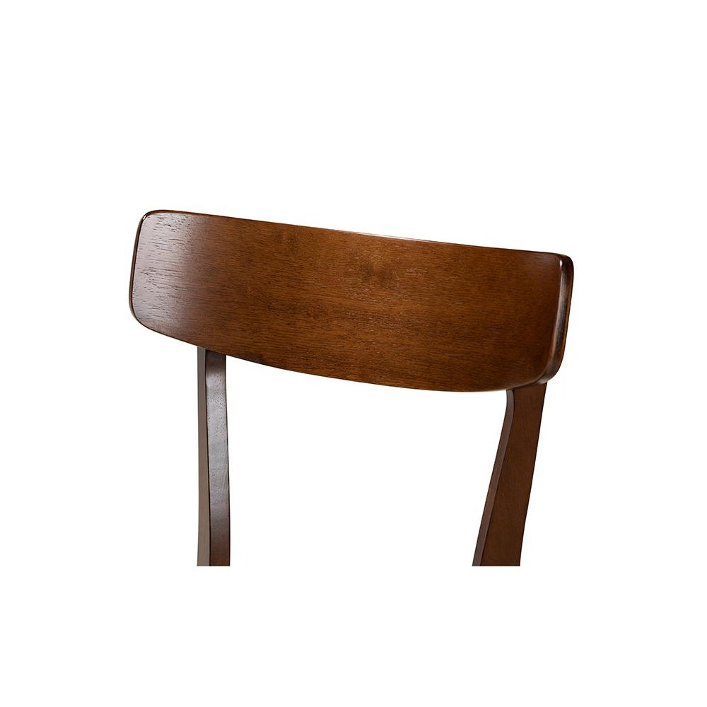 Walnut Brown Finished Wood 4-Piece Dining Chair Set. Picture 3