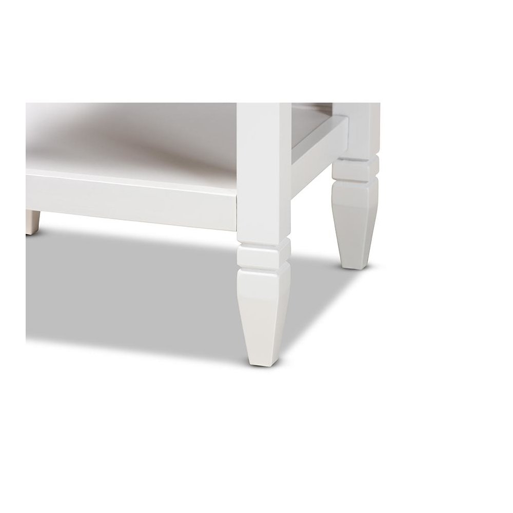 Naomi Classic and Transitional White Finished Wood 1-Drawer Bedroom Nightstand. Picture 6