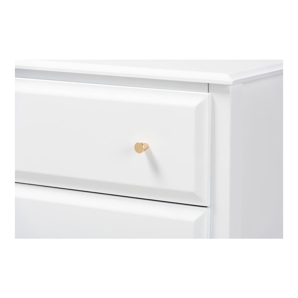 Naomi Classic and Transitional White Finished Wood 4-Drawer Bedroom Chest. Picture 5