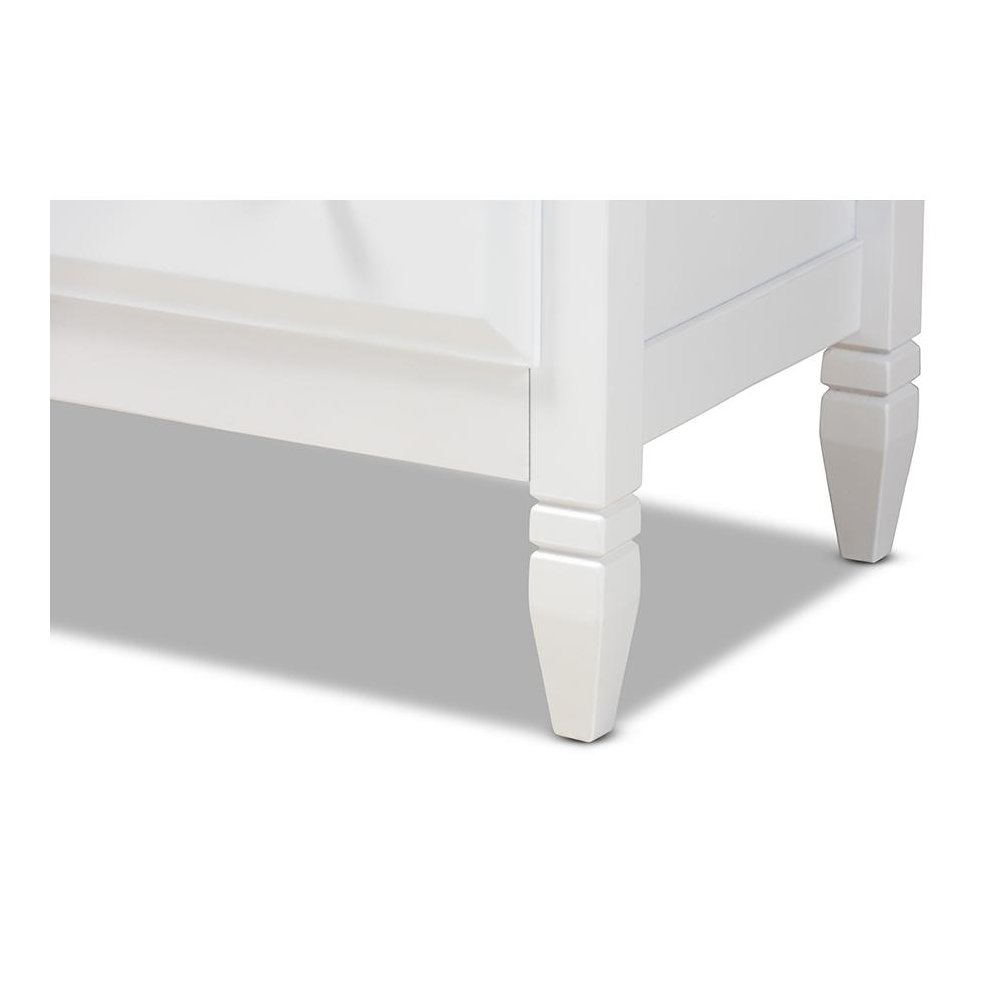 Naomi Classic and Transitional White Finished Wood 4-Drawer Bedroom Chest. Picture 6