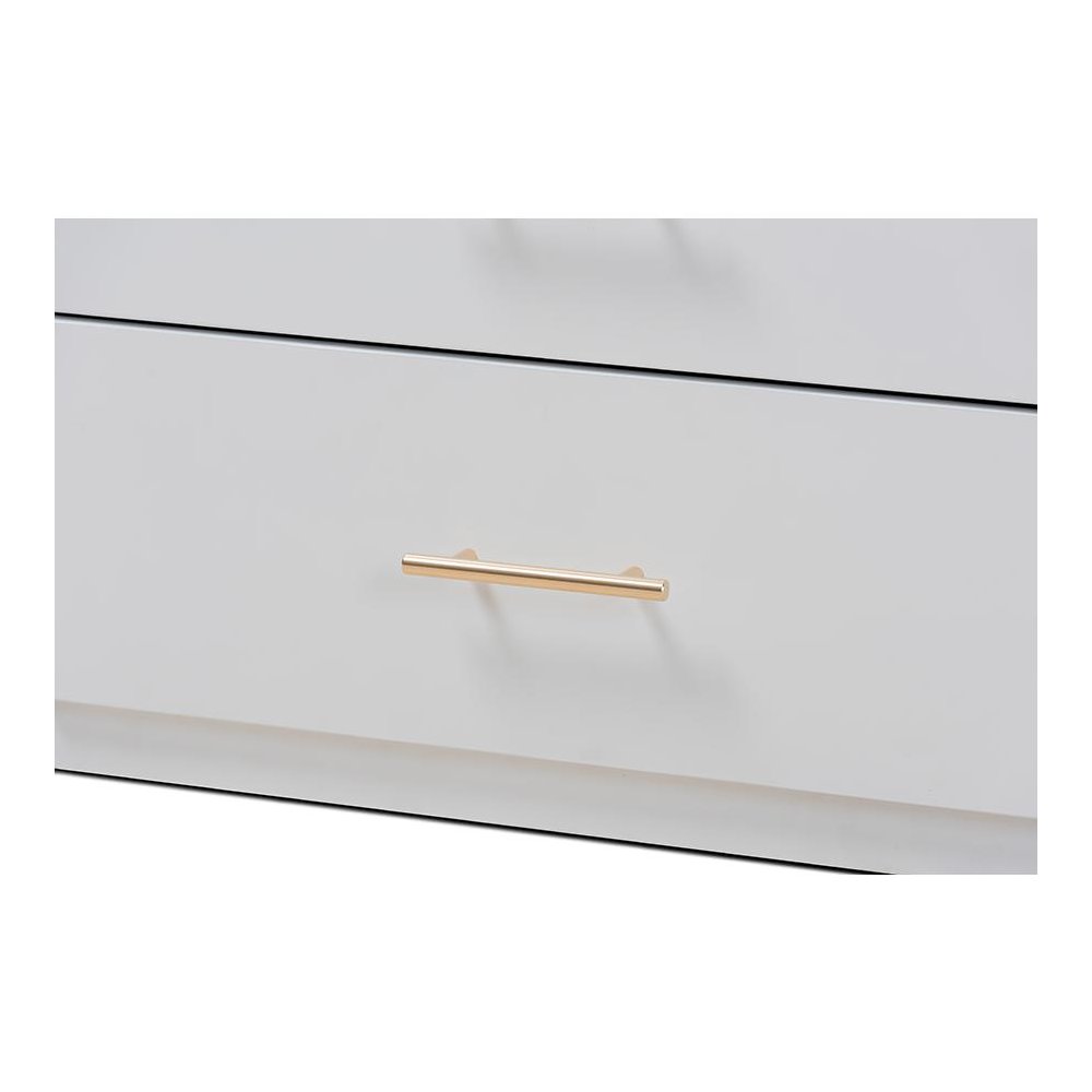 White Finished Wood 5-Drawer Twin Size Storage Bed with Pull-Out Desk. Picture 7