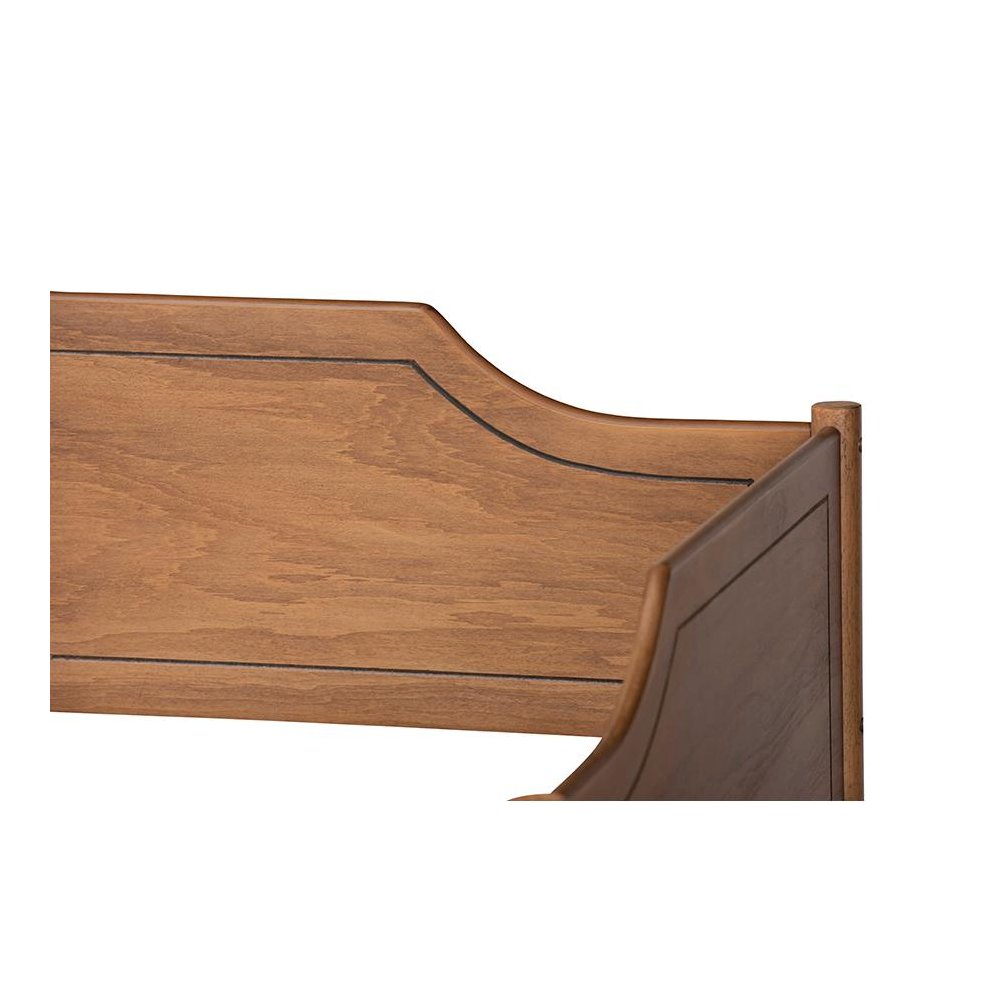Farmhouse Walnut Brown Finished Wood Twin Size Daybed with Roll-Out Trundle Bed. Picture 6