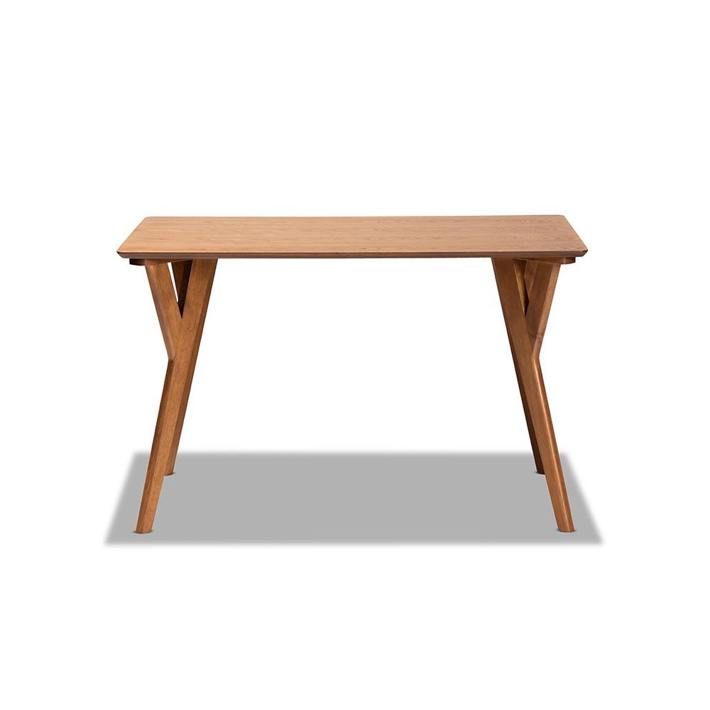 Sahar Mid-Century Modern Transitional Walnut Brown Finished Wood Dining Table. Picture 2