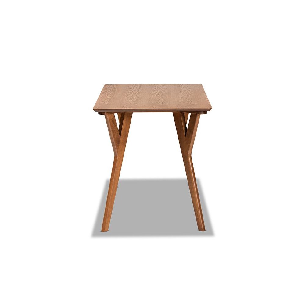 Sahar Mid-Century Modern Transitional Walnut Brown Finished Wood Dining Table. Picture 3