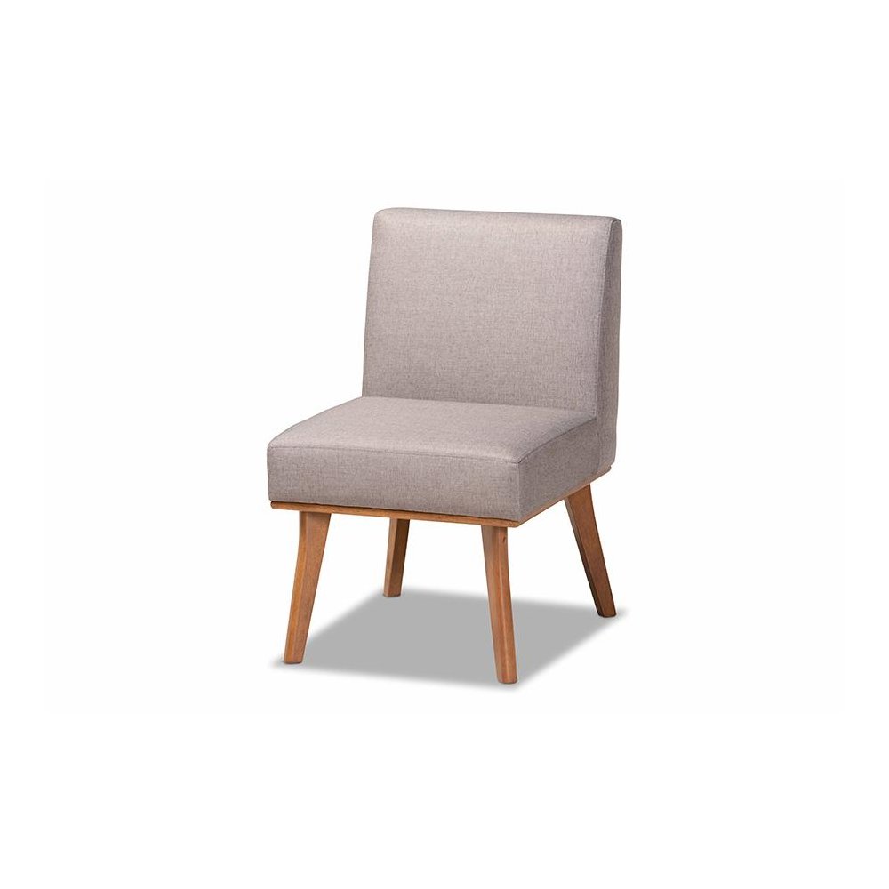 Grey Fabric Upholstered and Walnut Brown Finished Wood 5-Piece Dining Nook Set. Picture 4