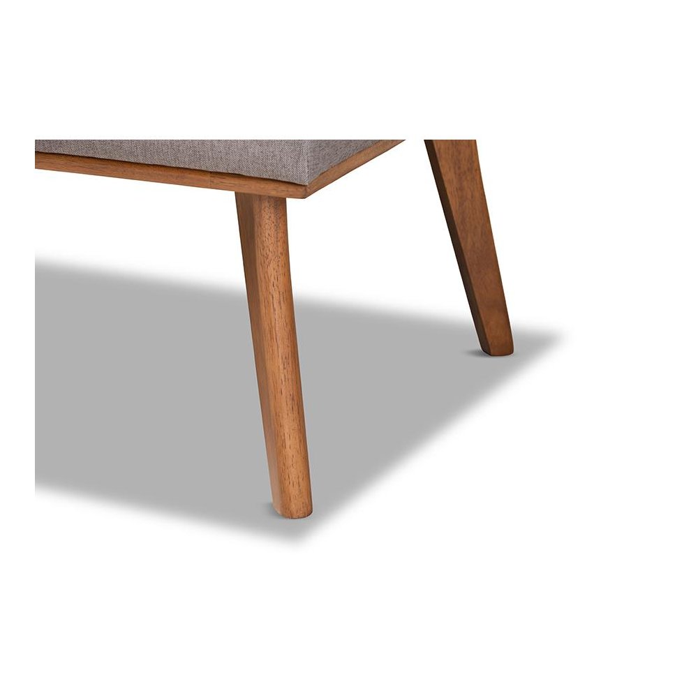 Grey Fabric Upholstered and Walnut Brown Finished Wood 5-Piece Dining Nook Set. Picture 9