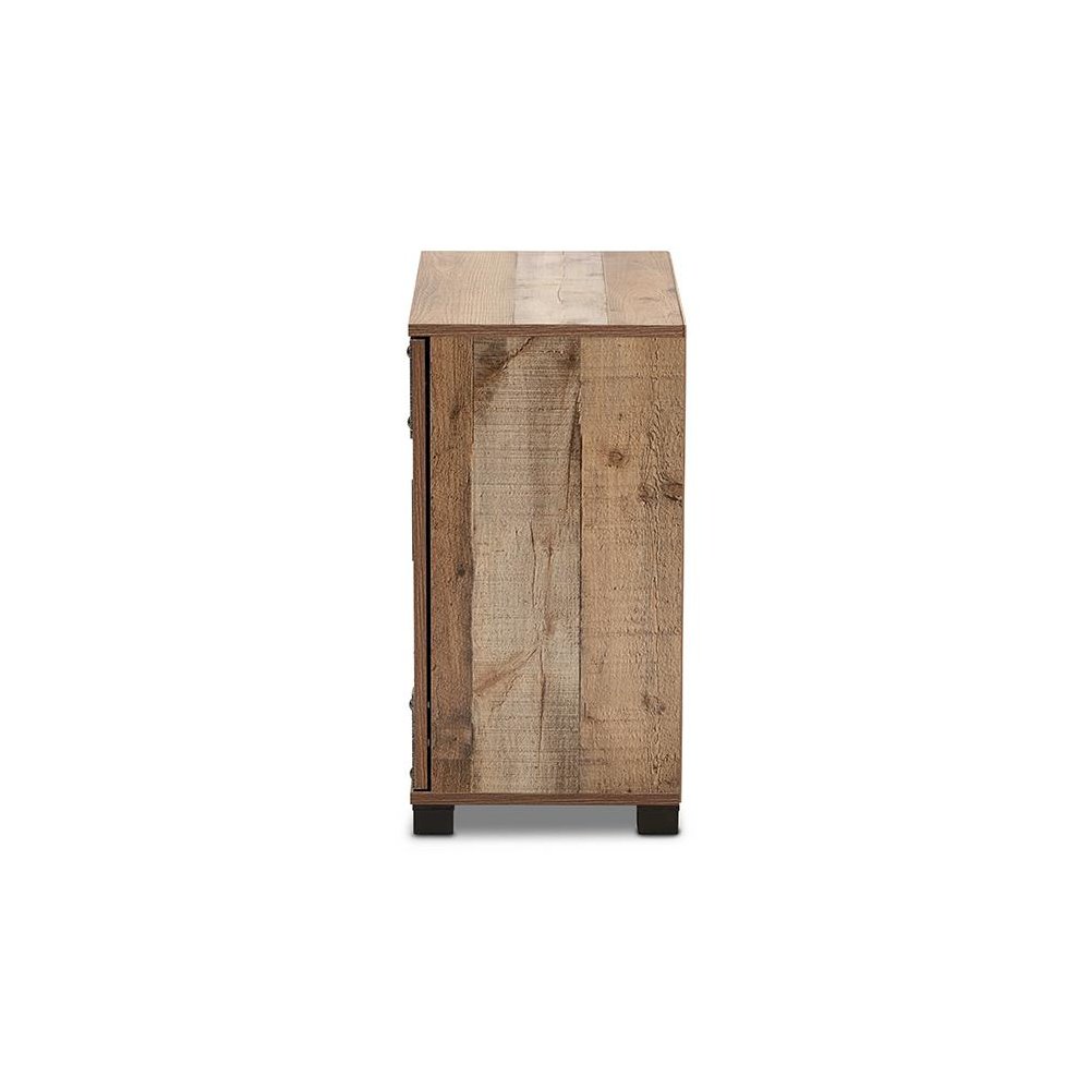 Farmhouse Rustic Finished Wood 2-Door Shoe Cabinet. Picture 4