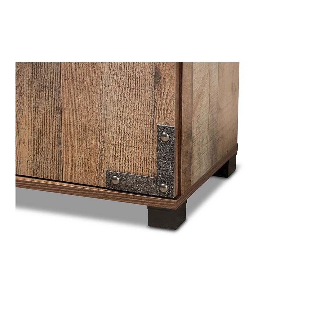 Farmhouse Rustic Finished Wood 2-Door Shoe Cabinet. Picture 6