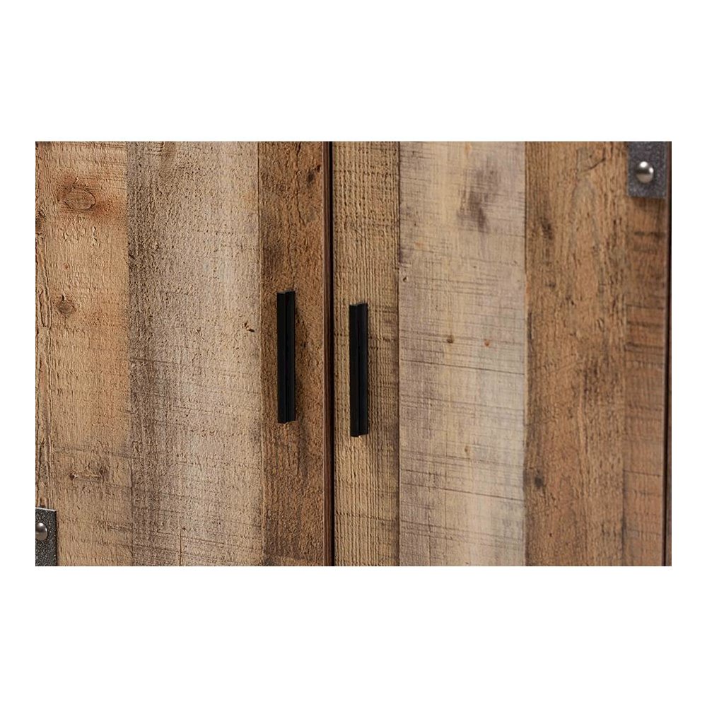 Farmhouse Rustic Finished Wood 3-Door Shoe Cabinet. Picture 5