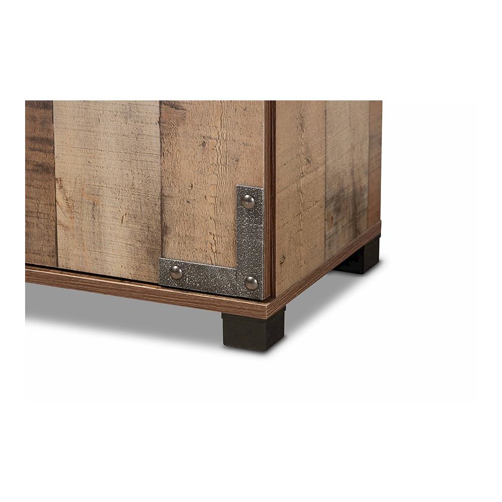 Farmhouse Rustic Finished Wood 3-Door Shoe Cabinet. Picture 6