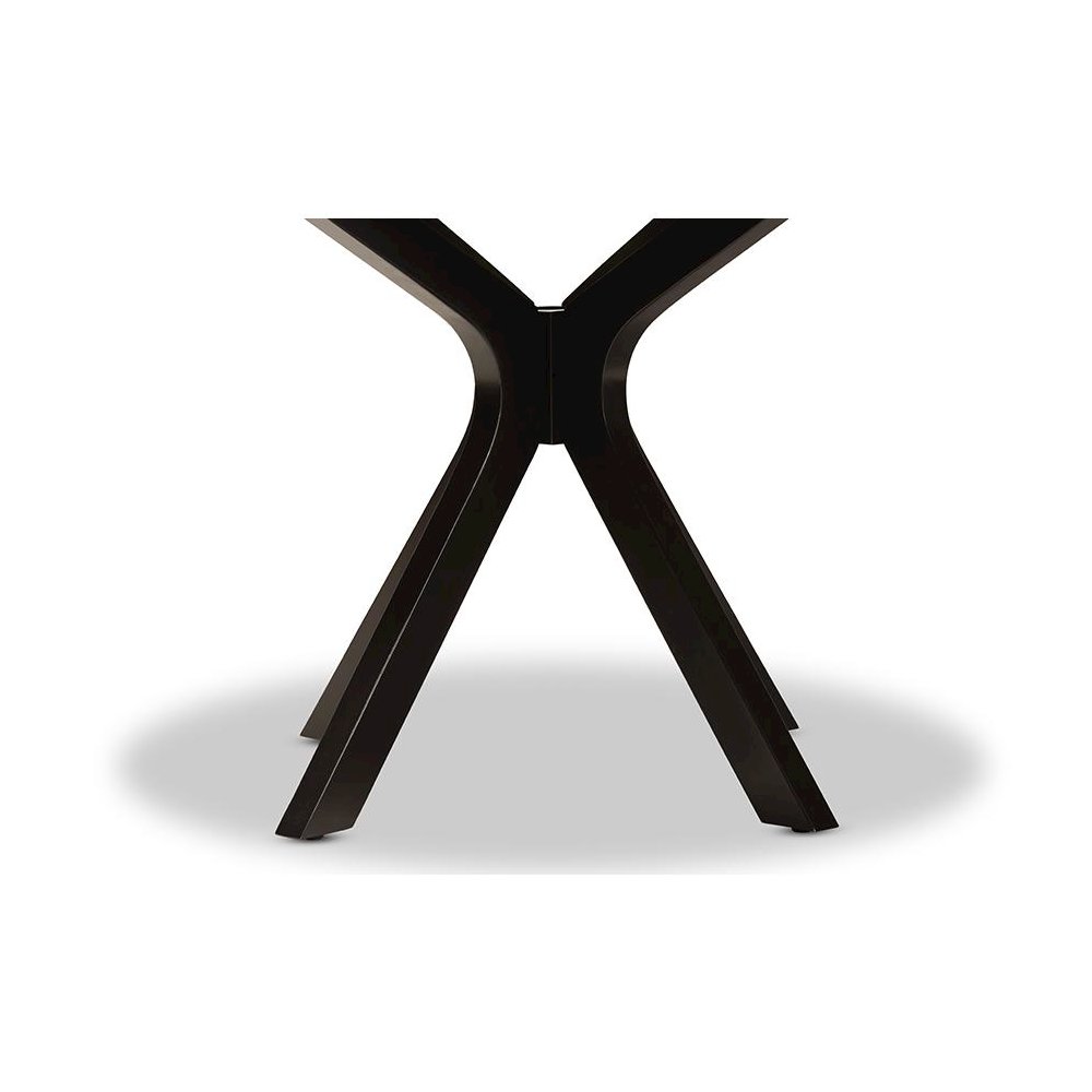 Dark Brown Finished 45-Inch-Wide Round Wood Dining Table. Picture 4