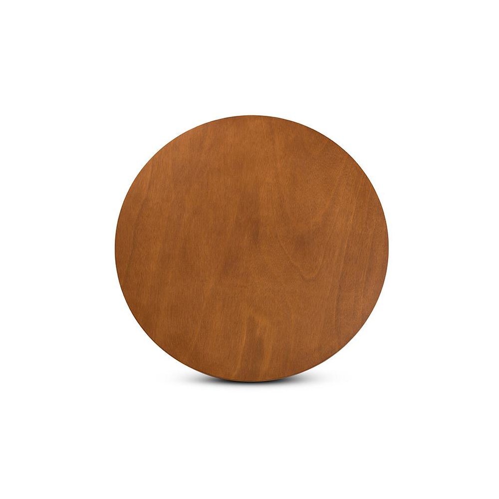 Walnut Brown Finished 35-Inch-Wide Round Wood Dining Table. Picture 3
