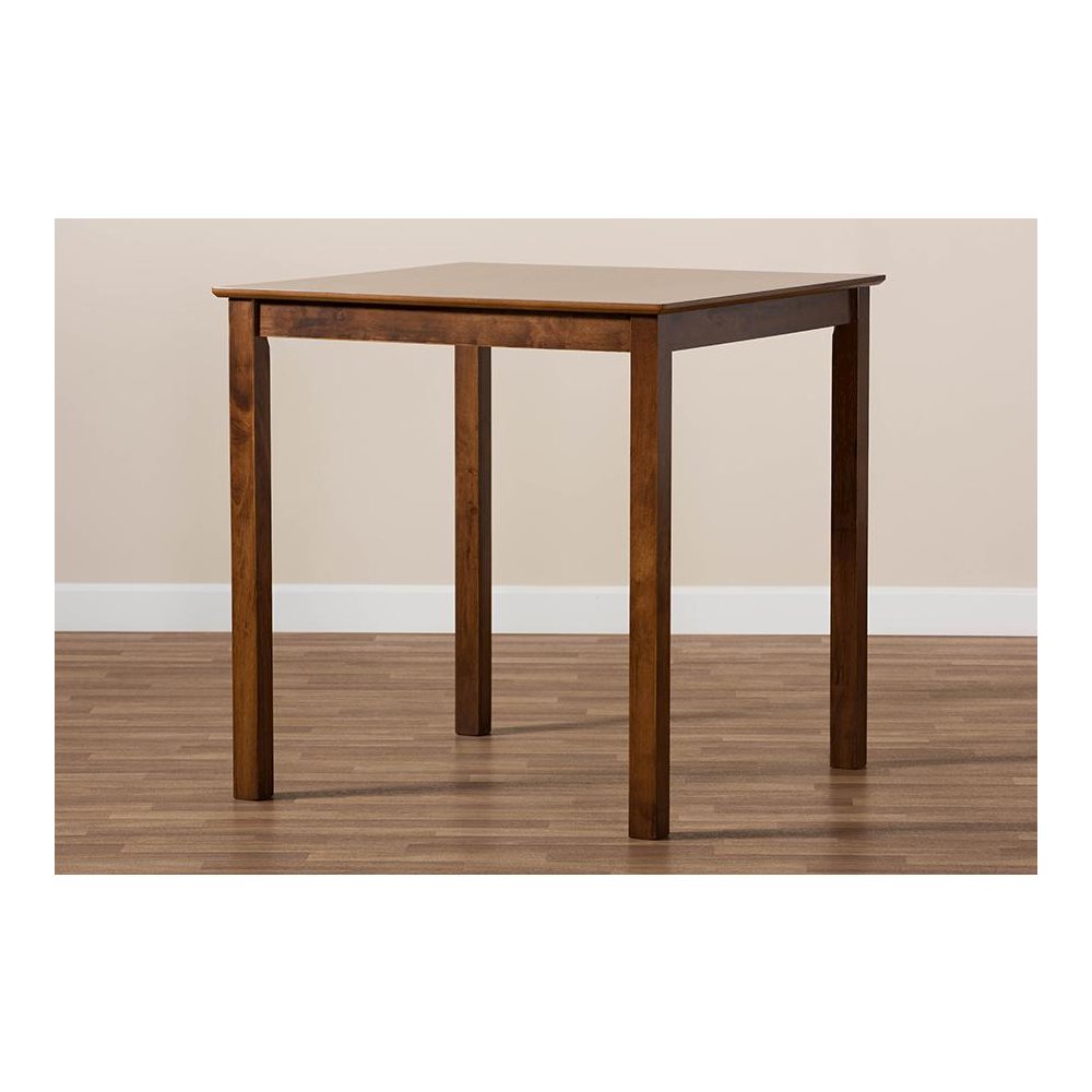 Walnut Brown Finished Wood Counter Height Pub Table. Picture 5