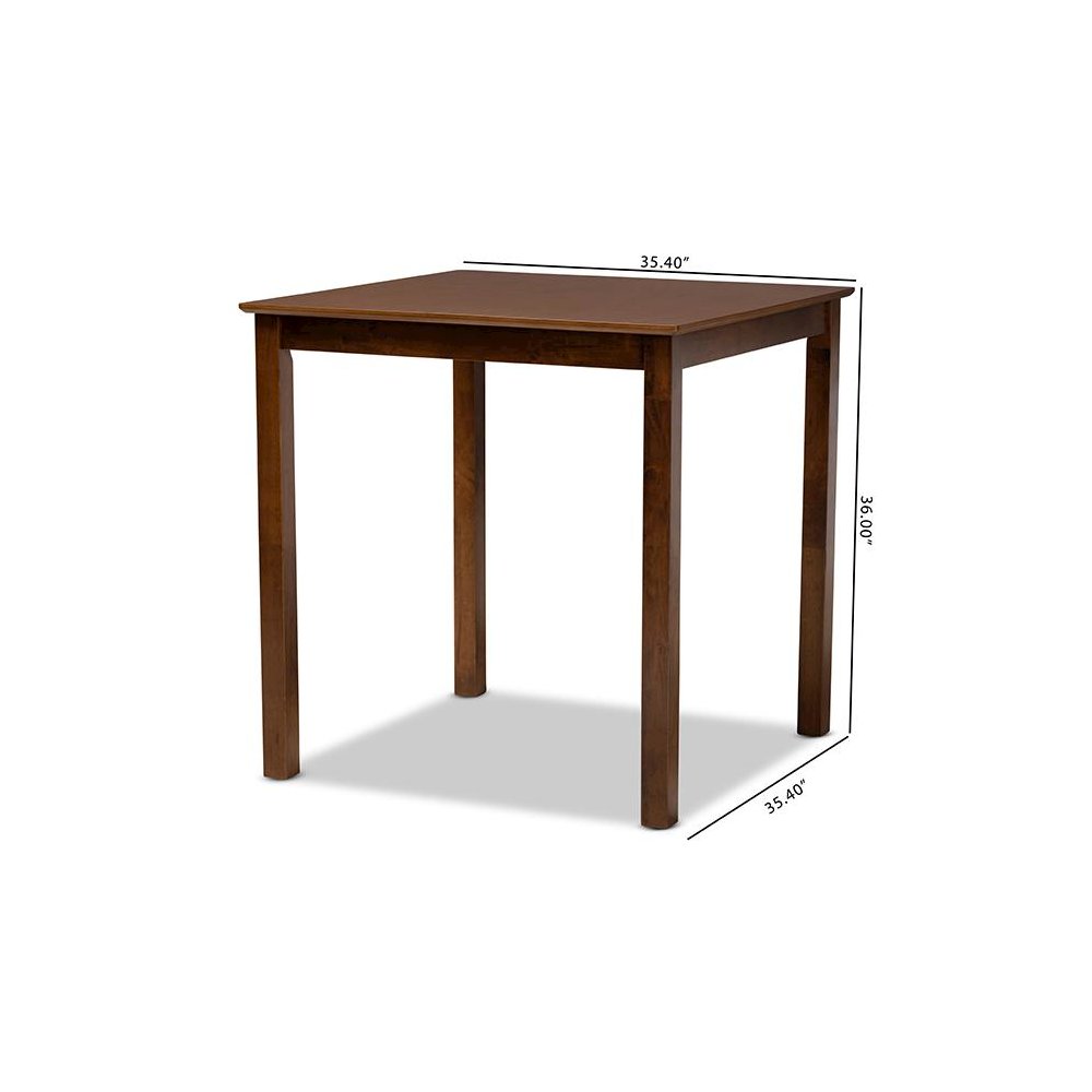 Walnut Brown Finished Wood Counter Height Pub Table. Picture 6