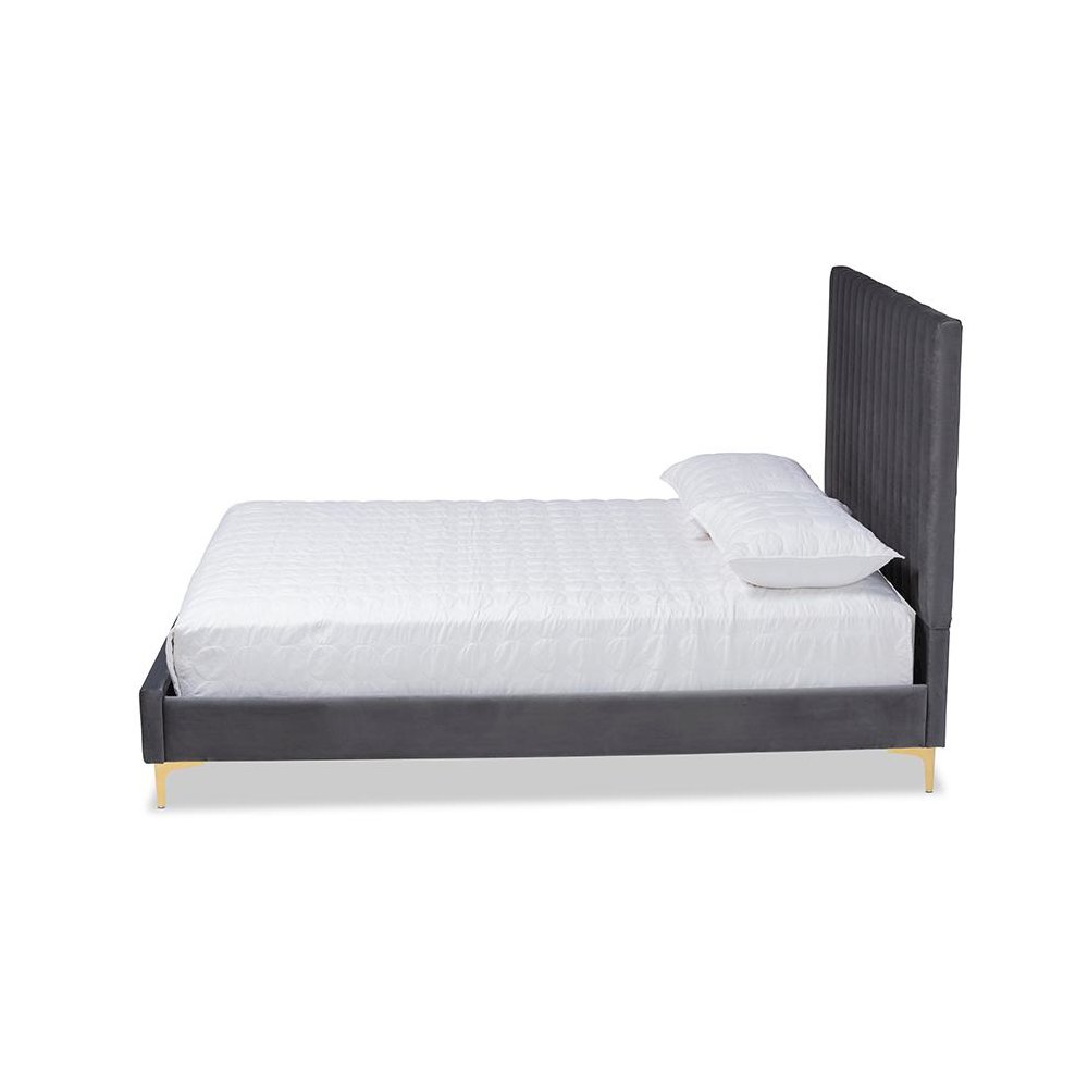 Gold Metal Full Size Platform Bed. Picture 2