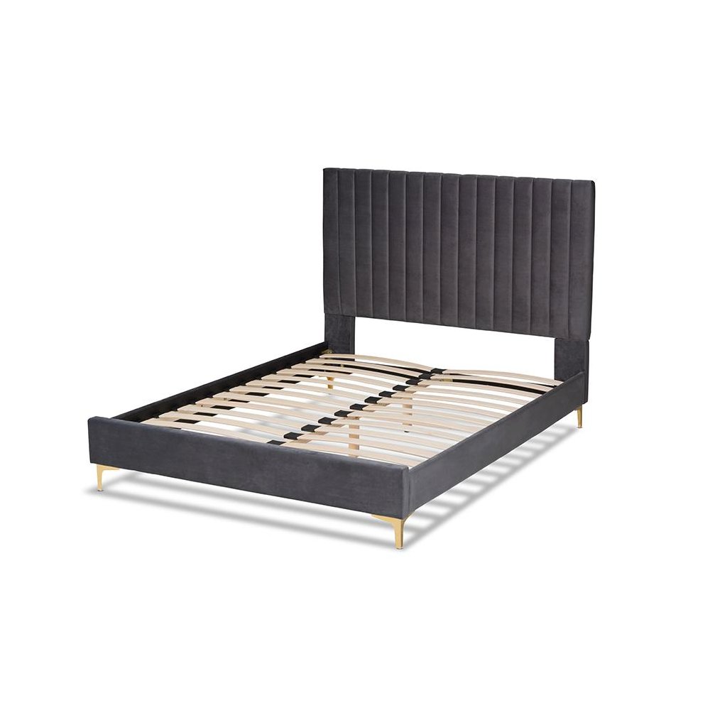 Gold Metal Full Size Platform Bed. Picture 3