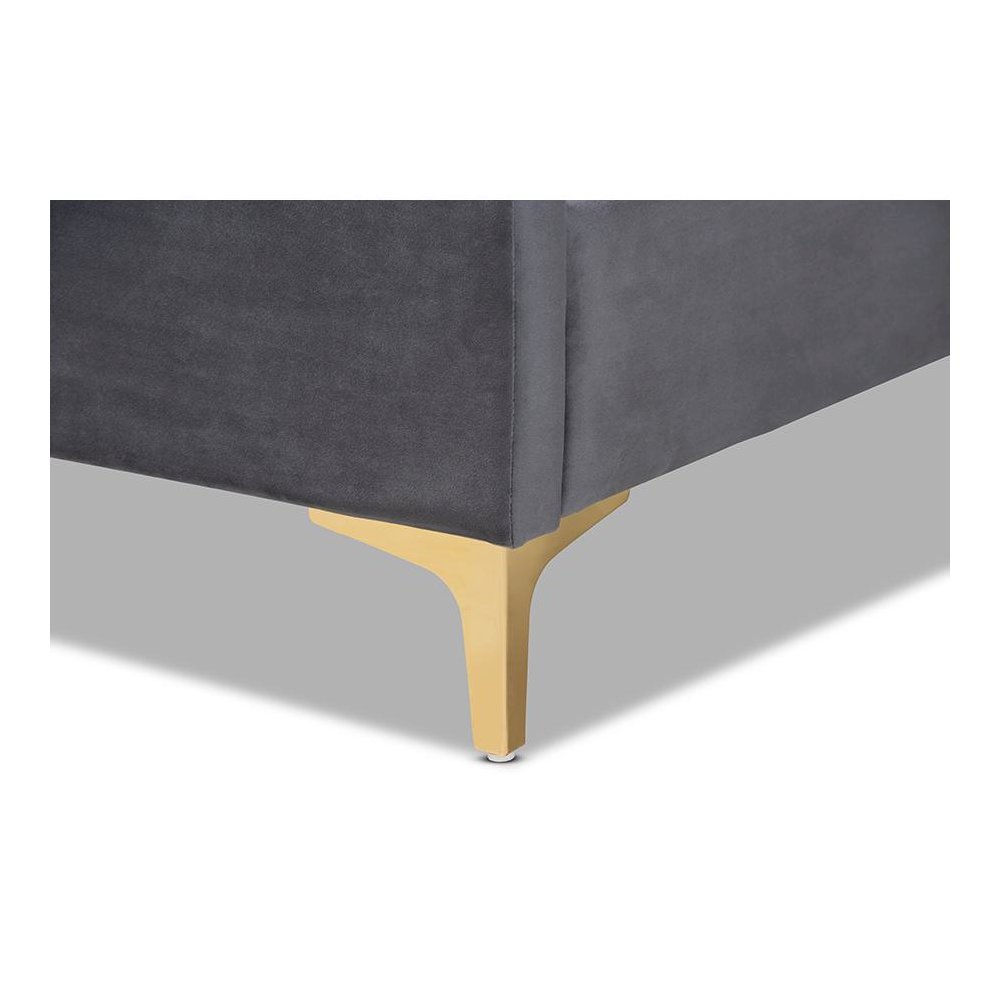 Gold Metal Full Size Platform Bed. Picture 5