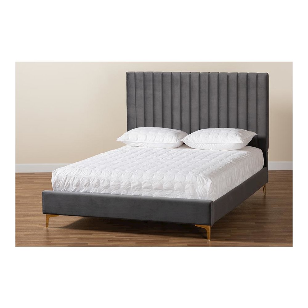 Gold Metal Full Size Platform Bed. Picture 8