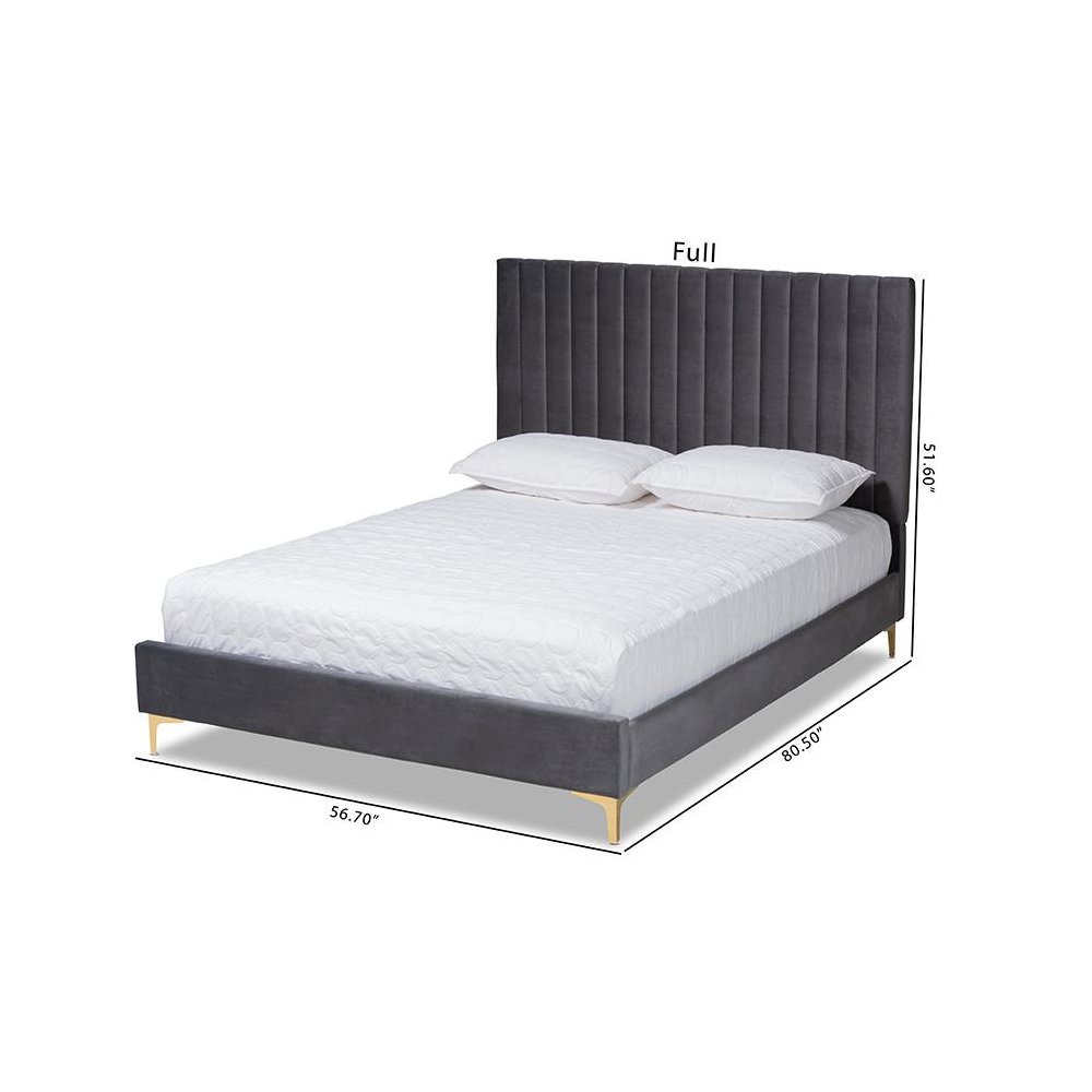 Gold Metal Full Size Platform Bed. Picture 9
