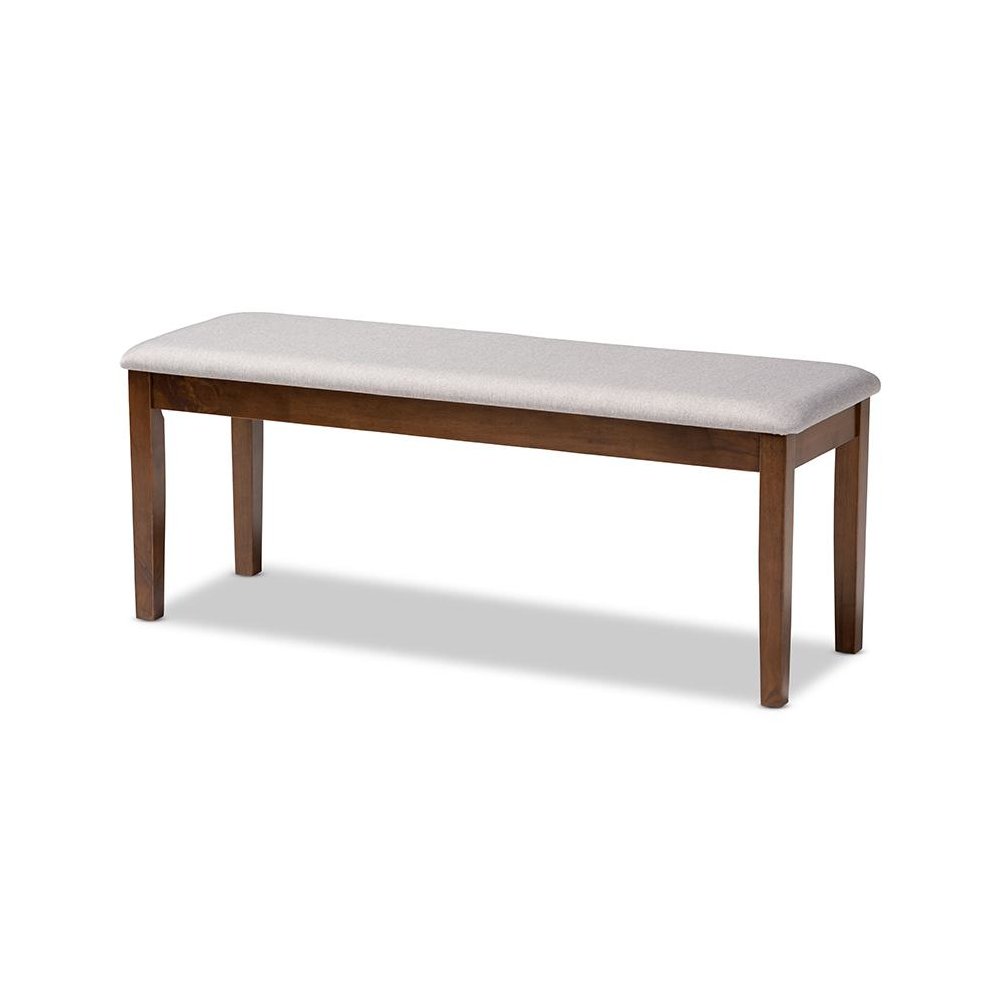Grey Fabric Upholstered and Walnut Brown Finished Wood 6-Piece Dining Set. Picture 3