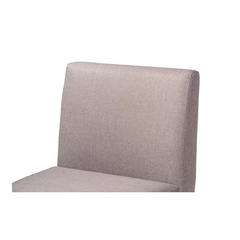 Grey Fabric Upholstered and Walnut Brown Finished Wood Dining Chair. Picture 5