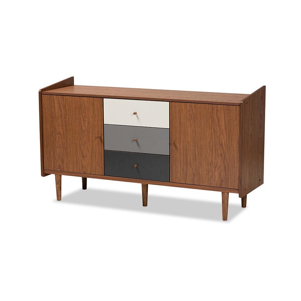 Grey Gradient Finished Wood 2-Door Dining Room Sideboard Buffet. Picture 1