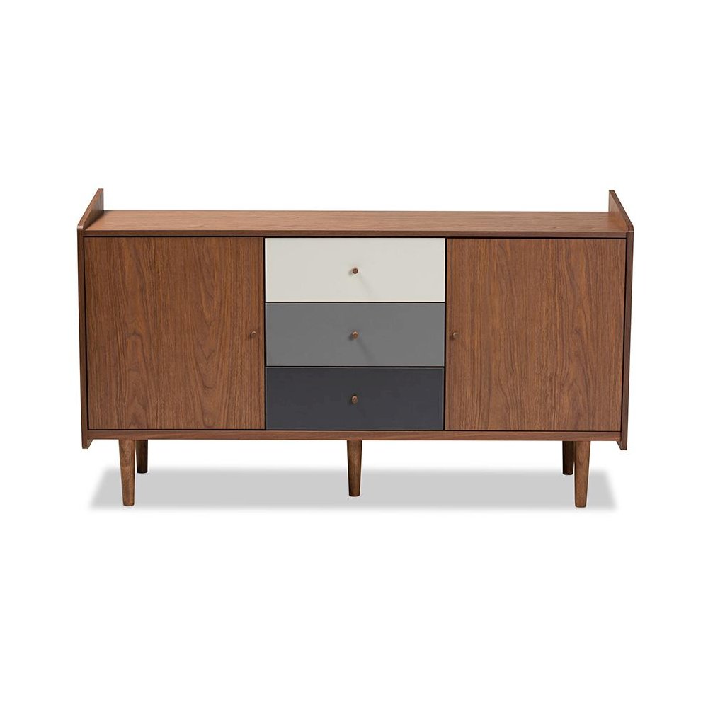 Grey Gradient Finished Wood 2-Door Dining Room Sideboard Buffet. Picture 3