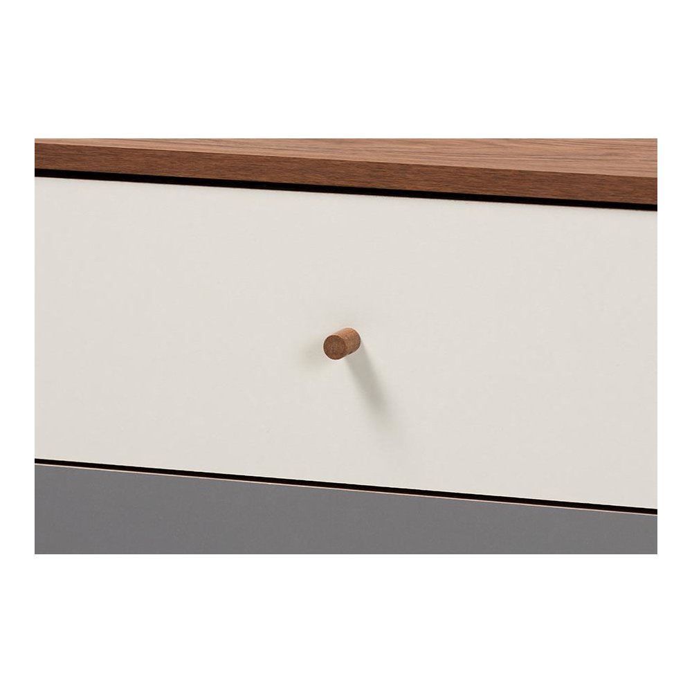 Grey Gradient Finished Wood 2-Door Dining Room Sideboard Buffet. Picture 5