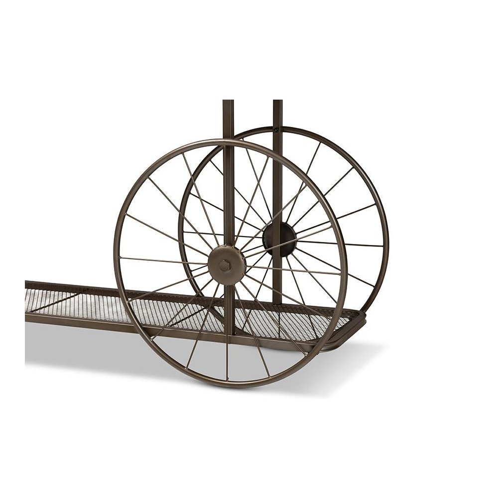 Black Finished Metal Wheeled Console Table. Picture 5