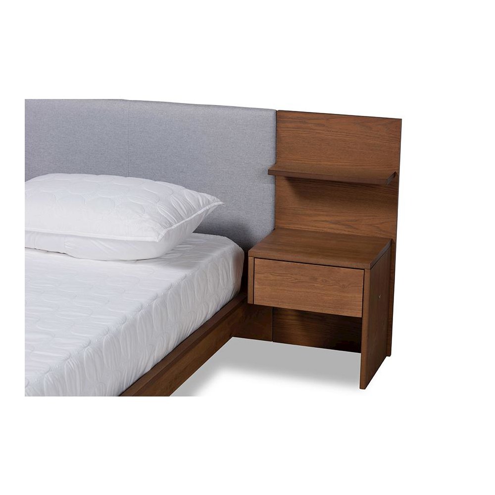 Finished Wood Queen Size Platform Storage Bed with Built-In Nightstands. Picture 6