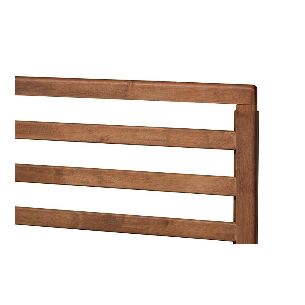 Transitional Walnut Brown Finished Wood Twin Size Platform Bed. Picture 4