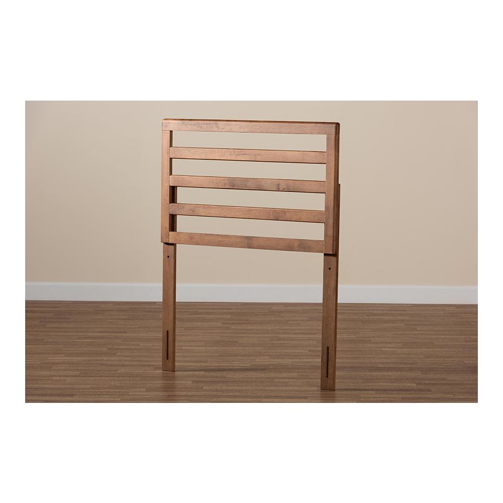 Akemi Modern and Contemporary Ash Walnut Finished Wood Twin Size Headboard. Picture 4