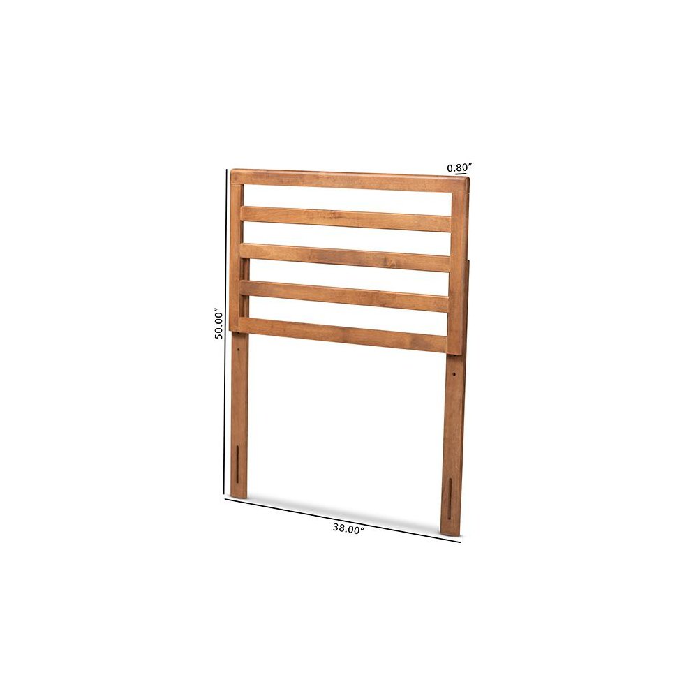 Akemi Modern and Contemporary Ash Walnut Finished Wood Twin Size Headboard. Picture 5