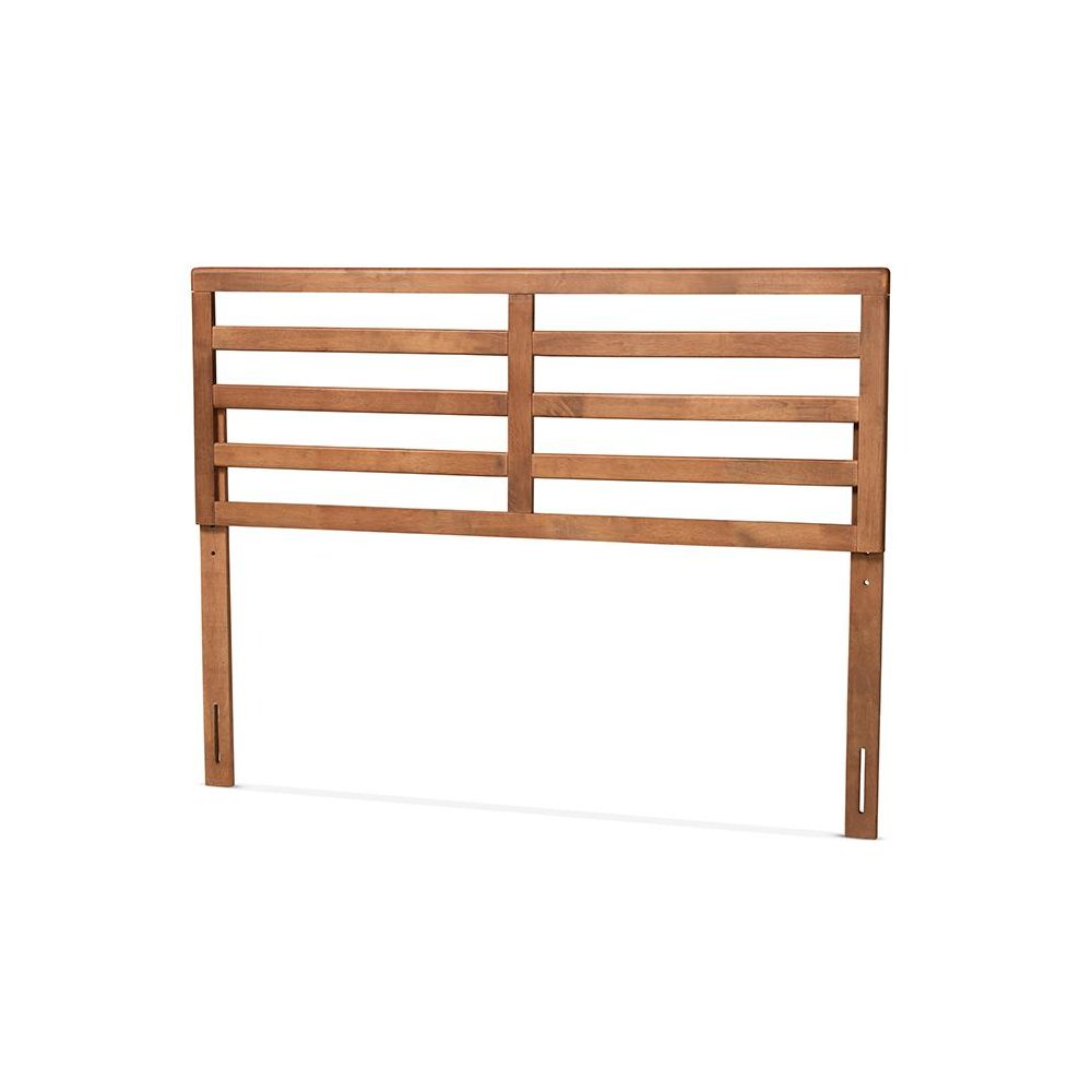 Akemi Modern and Contemporary Ash Walnut Finished Wood Full Size Headboard. Picture 1