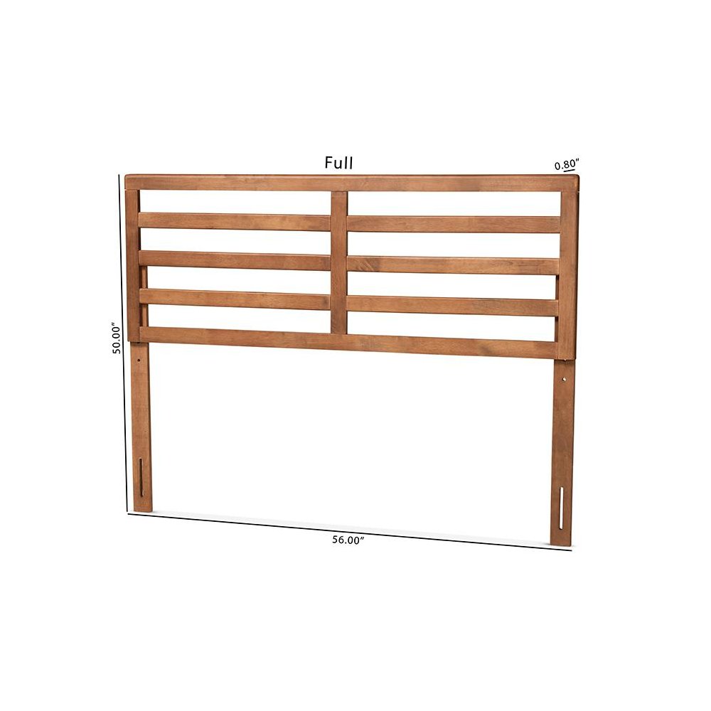 Akemi Modern and Contemporary Ash Walnut Finished Wood Full Size Headboard. Picture 5